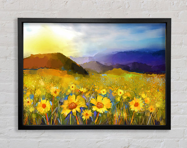 Yellow Mountain Sunrise Framed Print