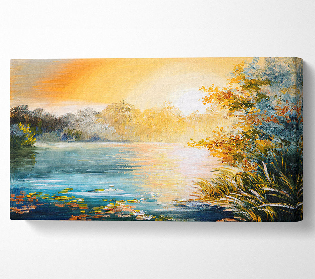  A Canvas Print of Sunset Water Glow Canvas Art