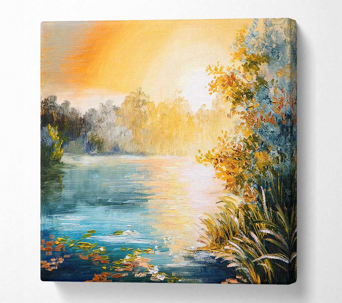  A Canvas Print of Sunset Water Glow Canvas Art