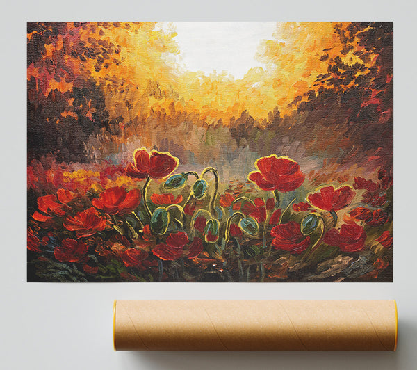 Poppies Finding The Sun Poster