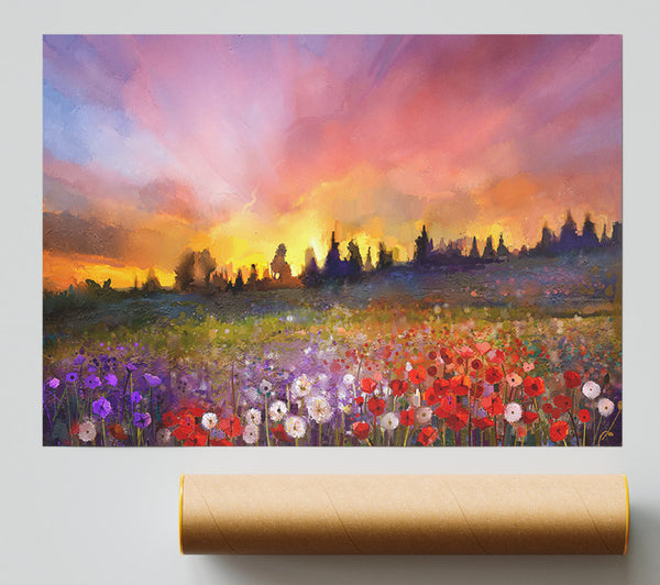Sun Break Over The Wild Flowers Giclee Print