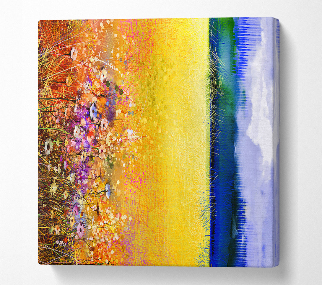  A Canvas Print of Wild Flower Wheatfield Canvas Print
