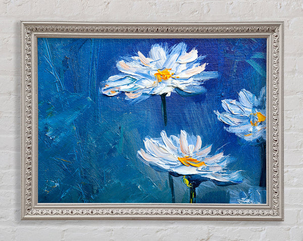 Daisy Midnight Blues Framed Print