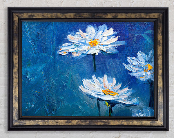 Daisy Midnight Blues Framed Print