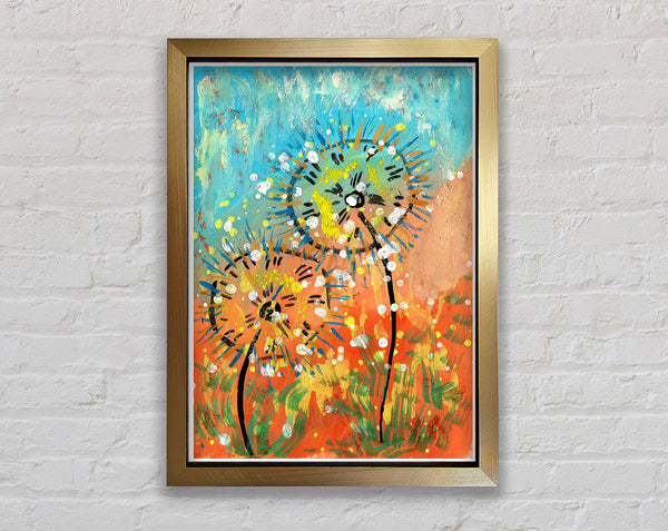 Dandelion Sparkle Framed Print