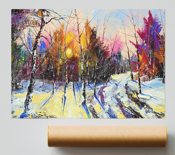 Rainbow Snow Forest Giclee Print