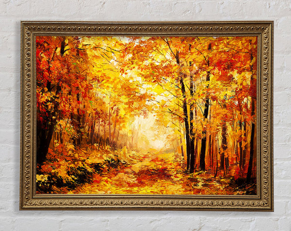 In The Depths Of The Golden Trees Framed Print