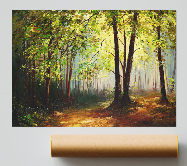 Green Tree Sun Haze Poster