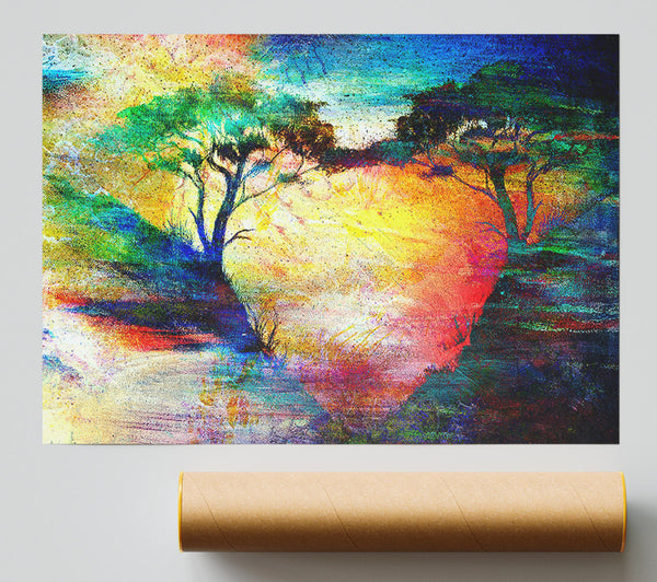 Love Heart Trees Print