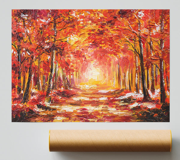 Walk Under The Red Trees Print