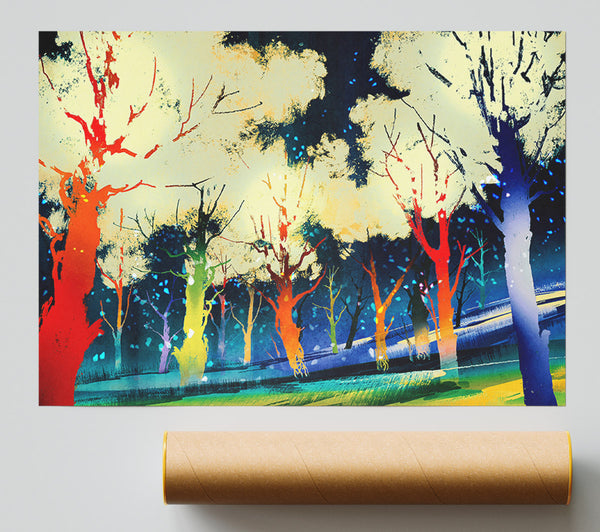 Disco Trees Print