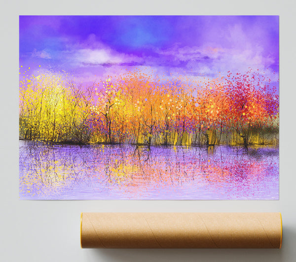 Sparkle Tree Reflections Poster