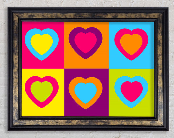 Six Hearts Framed Print