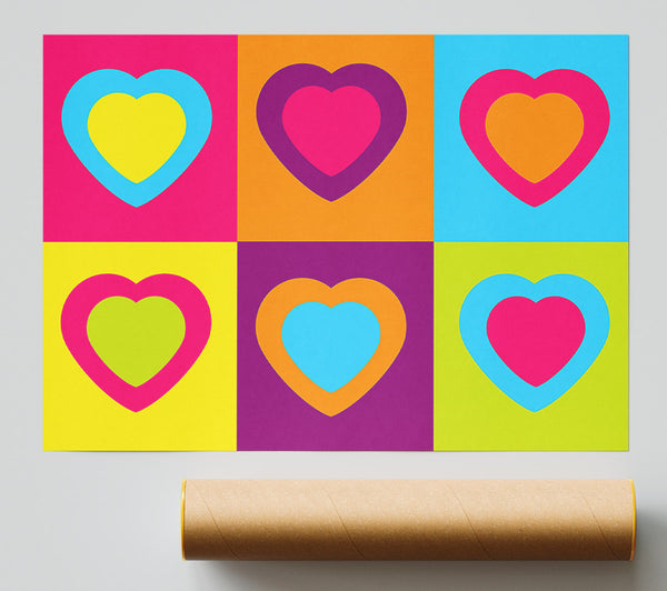 Six Hearts Print