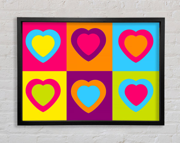 Six Hearts Framed Print