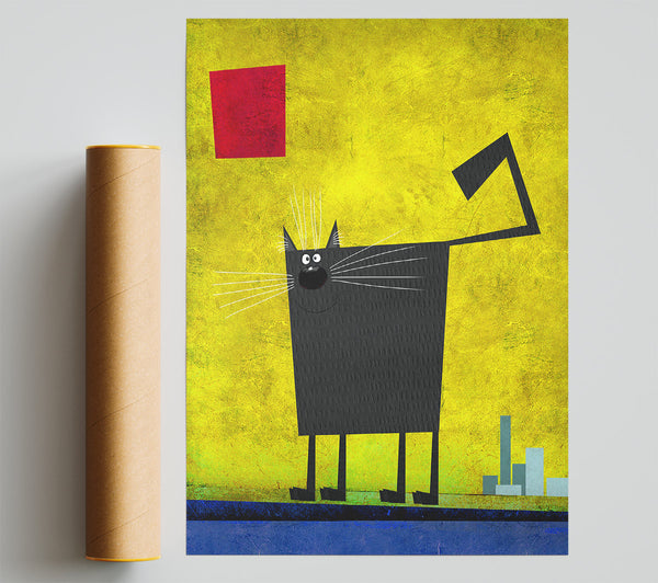Square Cat Poster