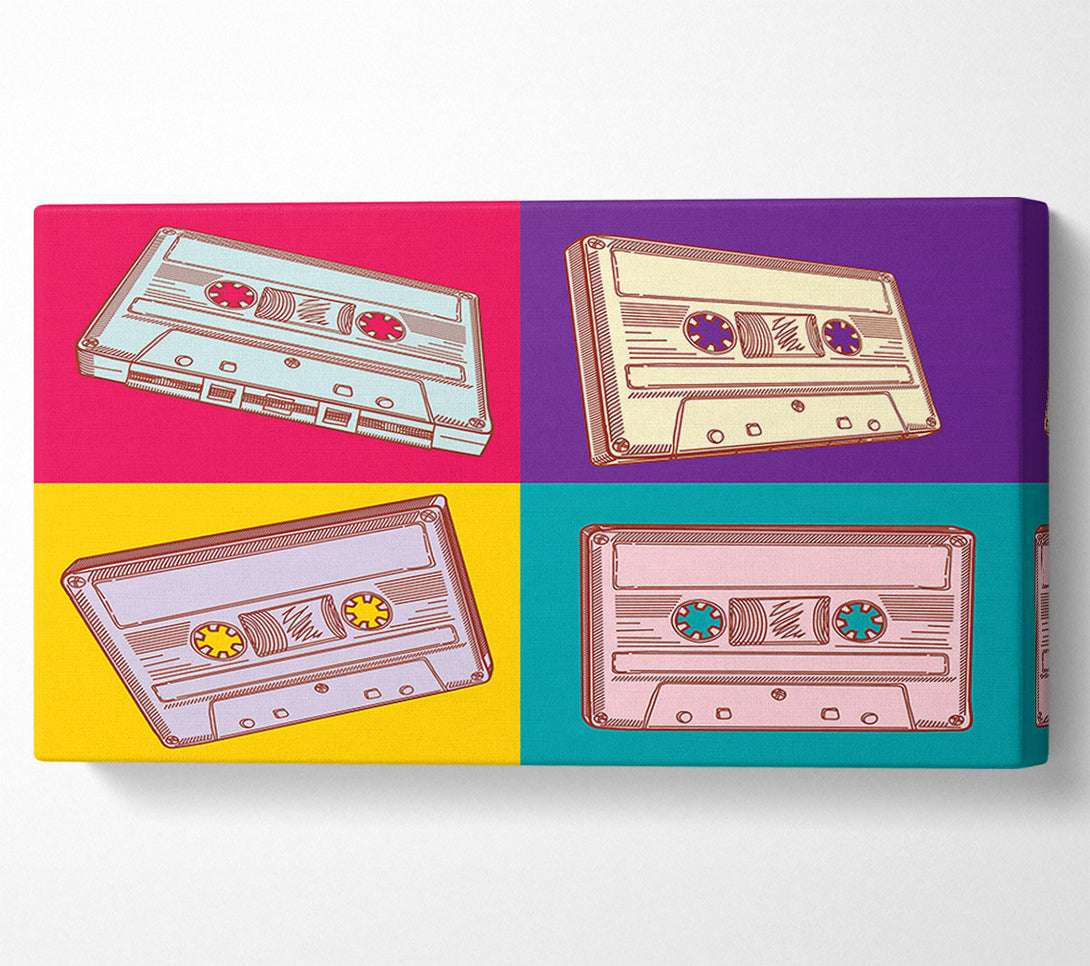  A Canvas Print of Retro Cassette Tapes Canvas Print