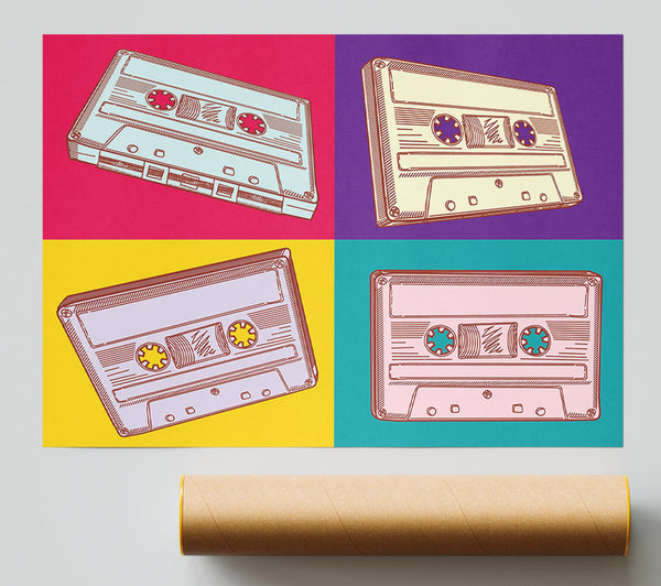 Retro Cassette Tapes Print