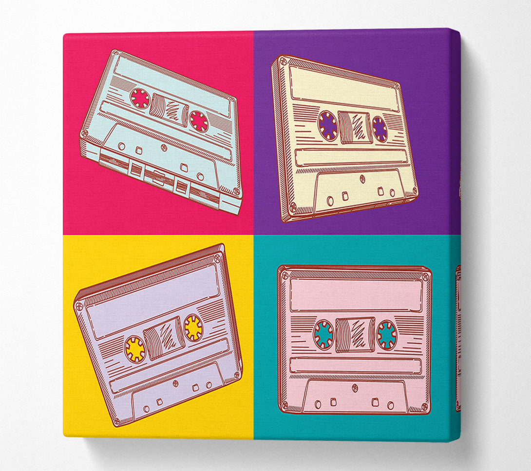  A Canvas Print of Retro Cassette Tapes Canvas Print