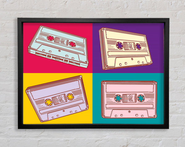 Retro Cassette Tapes Framed Print