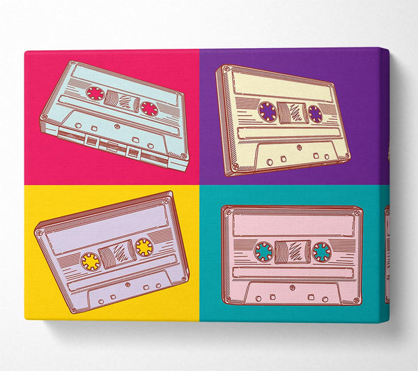  A Canvas Print of Retro Cassette Tapes Canvas Print