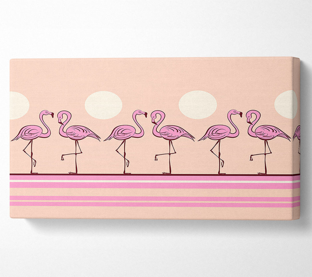  A Canvas Print of Pink Flamingo moon Canvas Print