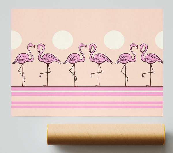 Pink Flamingo Moon Giclee Print