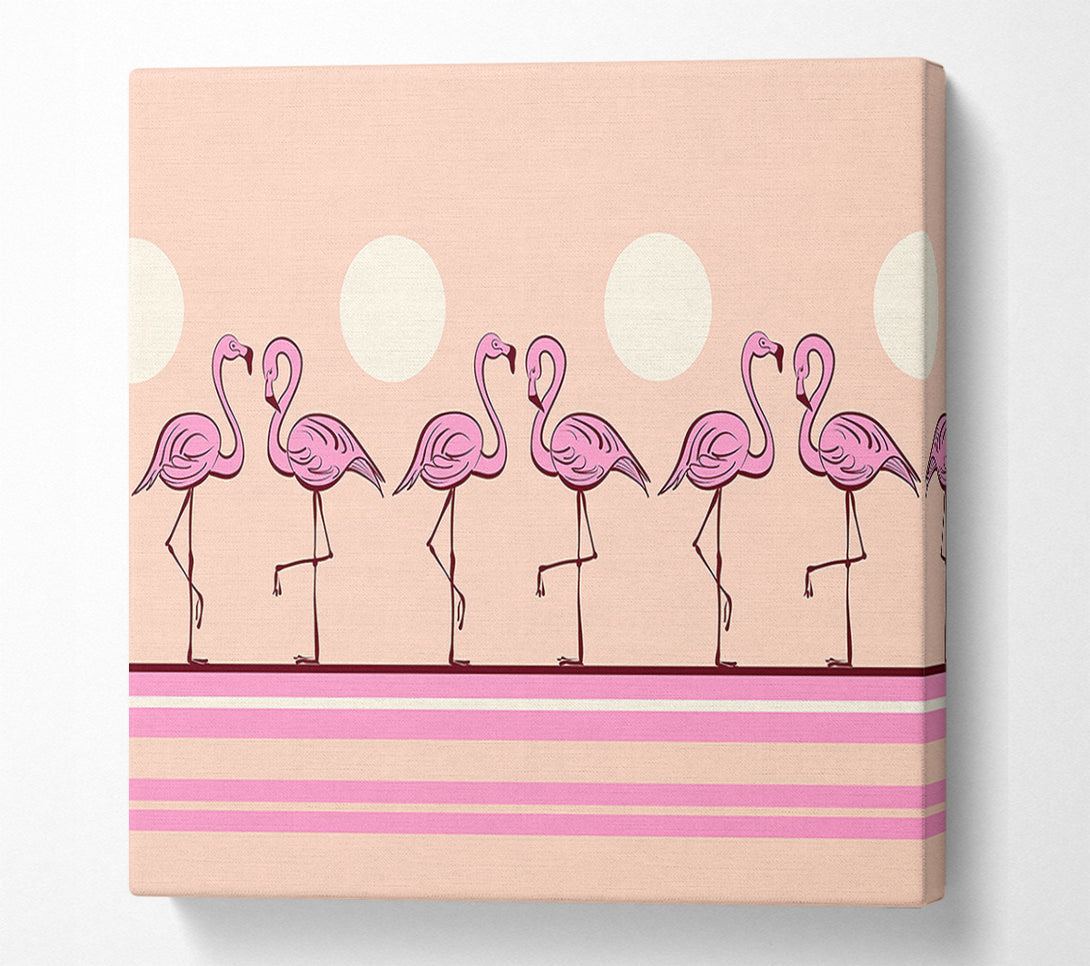  A Canvas Print of Pink Flamingo moon Canvas Print