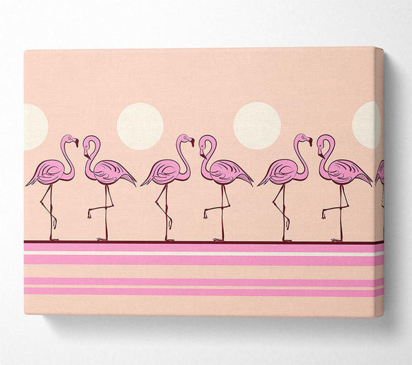  A Canvas Print of Pink Flamingo moon Canvas Print