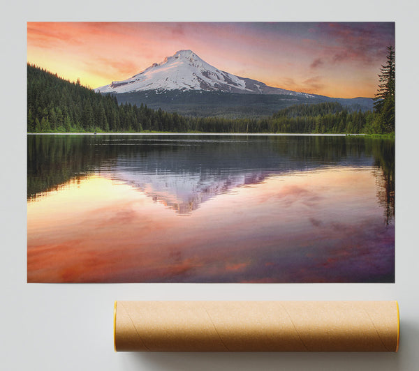 Mountain Sunset Reflections Print