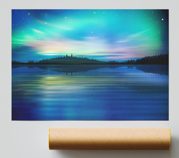 Northern Lights Lake Dream Poster