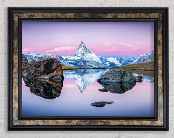 Snow Mountain Reflections Framed Print