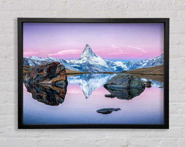 Snow Mountain Reflections Framed Print