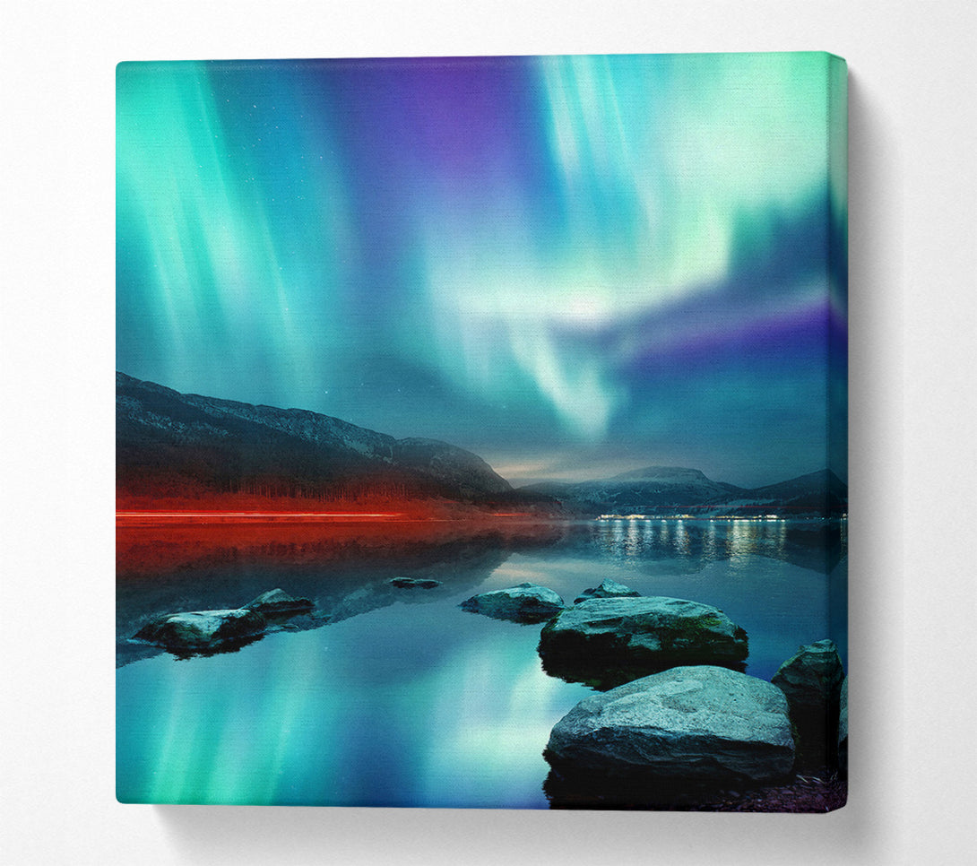  A Canvas Print of Northern Light red Beam Canvas Art