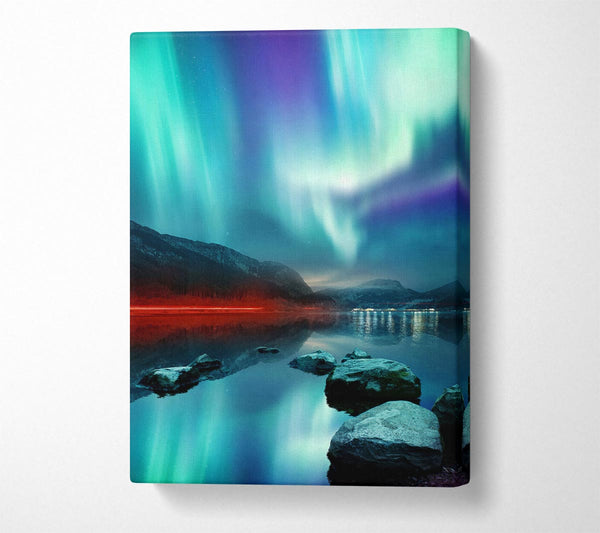  A Canvas Print of Northern Light red Beam Canvas Art