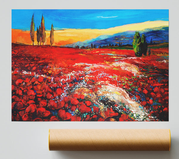 Red Tulip Paradise Poster