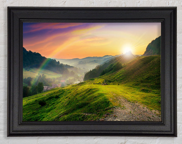 Green Rainbow Haze Framed Print