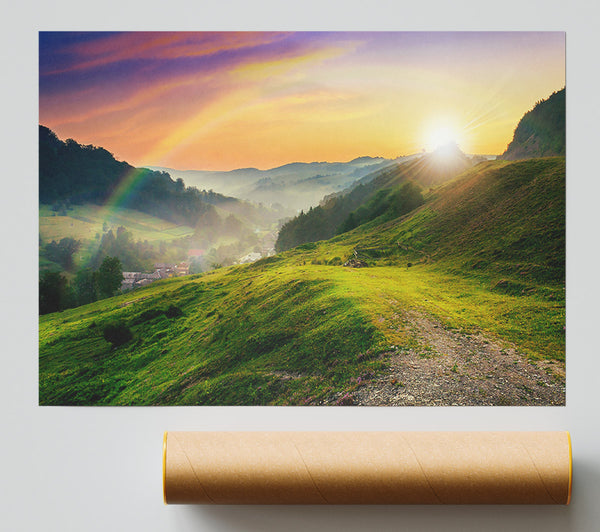 Green Rainbow Haze Print