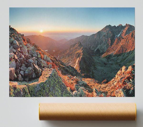 Red Rock Sun Beam Poster