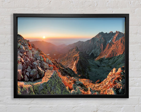 Red Rock Sun Beam Framed Print