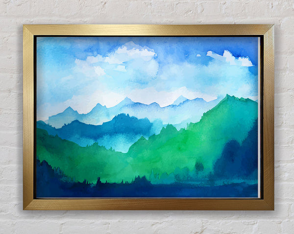 Distant Green Hills Framed Print