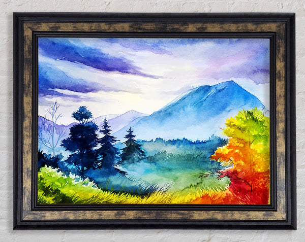 Autumn Mountain trees Framed Print