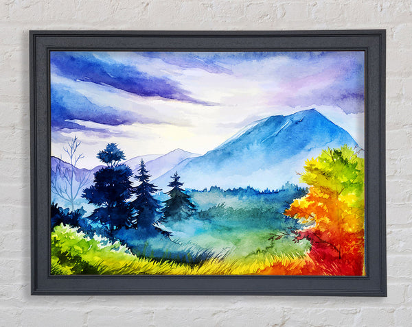 Autumn Mountain trees Framed Print