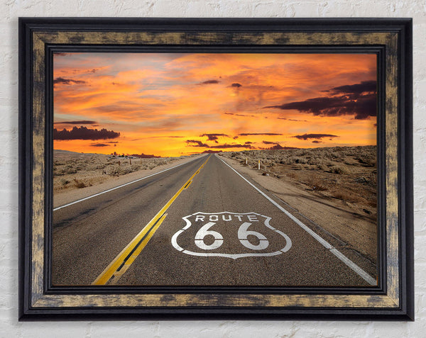 Route 66 Sunset Framed Print