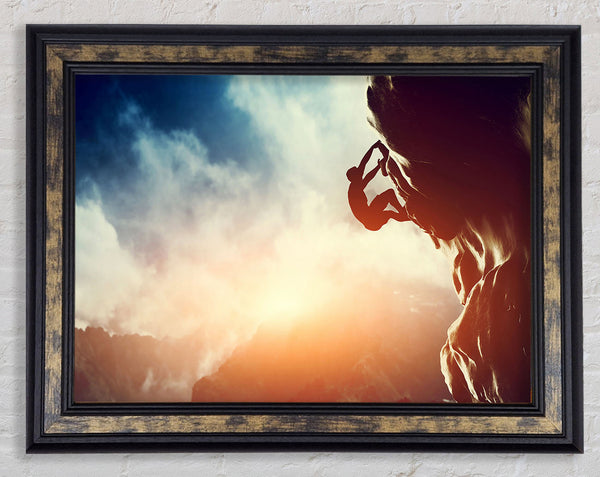 Rockface Climb Framed Print