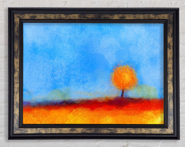 Lonesome Orange Tree Framed Print
