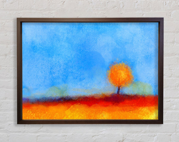 Lonesome Orange Tree Framed Print