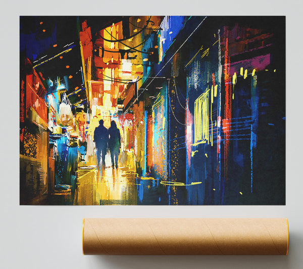 City Night Lights Giclee Print