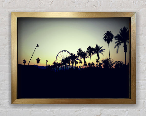 Fairground At Dusk Framed Print