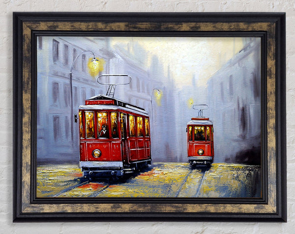 Tram City Nights Framed Print